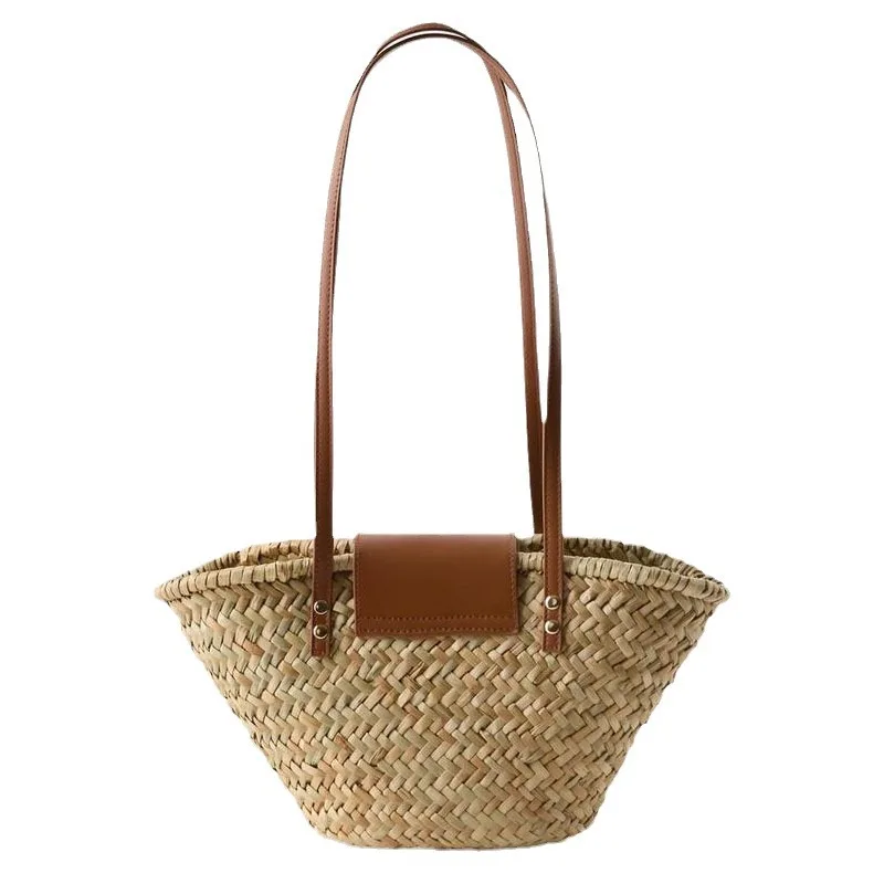 Meet You Small Straw Shoulder Bag Fashion Hand Woven Women  Designer Style Summer Woven Tote Female Travel  Beach Bag Sac A Main