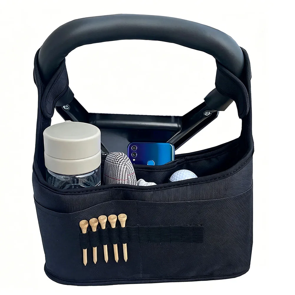 Golf Cart Storage Bag 38x8x21cm Accessory Organizer Holder Black Multipocket Gear Carrier Tool Kit For Course Equipment