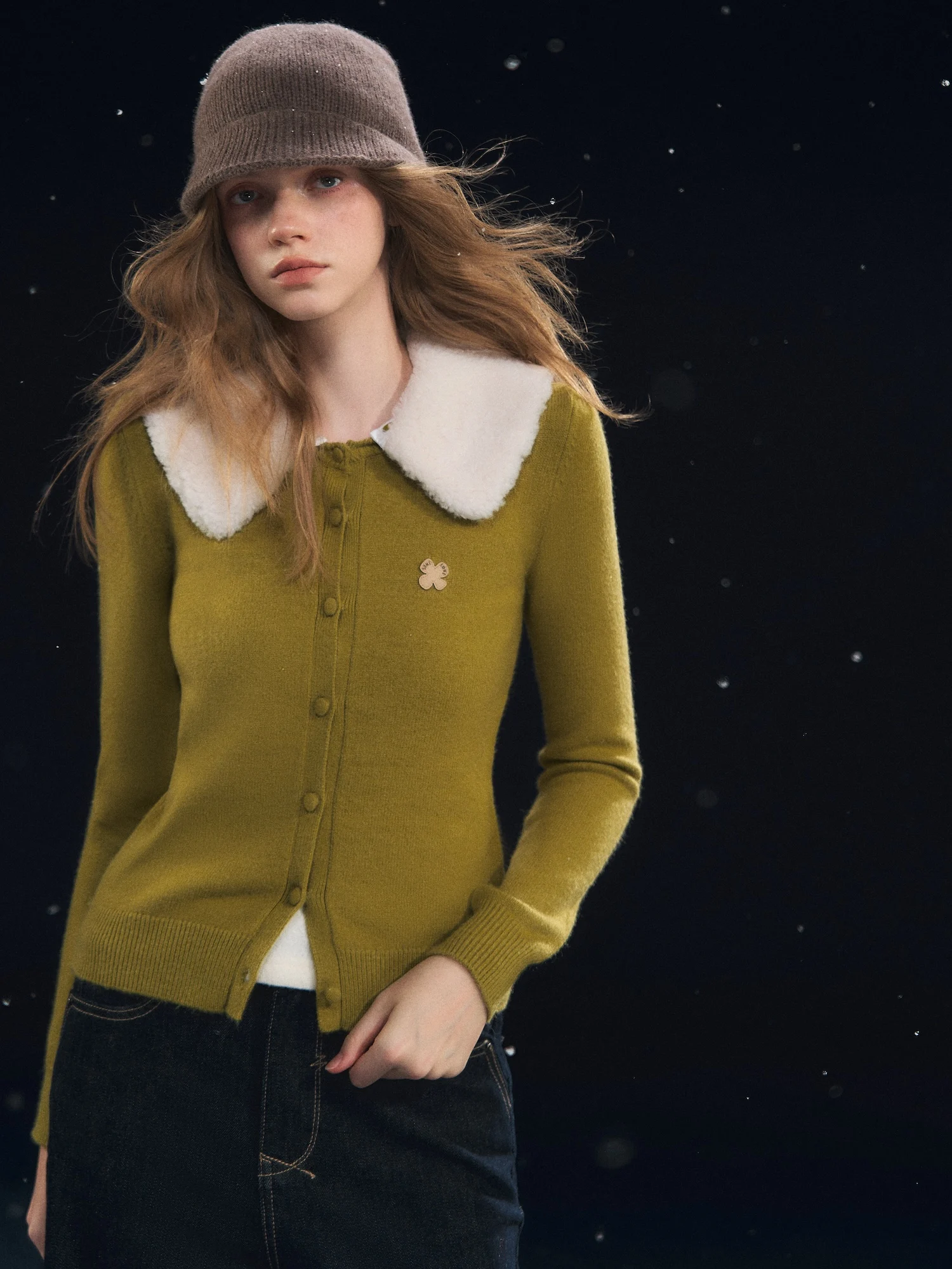 

SOMESOWE Уютный вязаный кардиган с отстегивающимся меховым воротником, повседневный, с длинными рукавами, для женщин, на каждый день