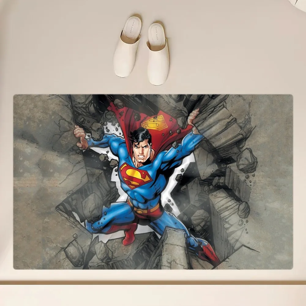 BEAST KINGDOM Superman Floor Mat Anti-Slip Bathroom Kitchen Bedroom Living Room Entrance Rug Home Decor