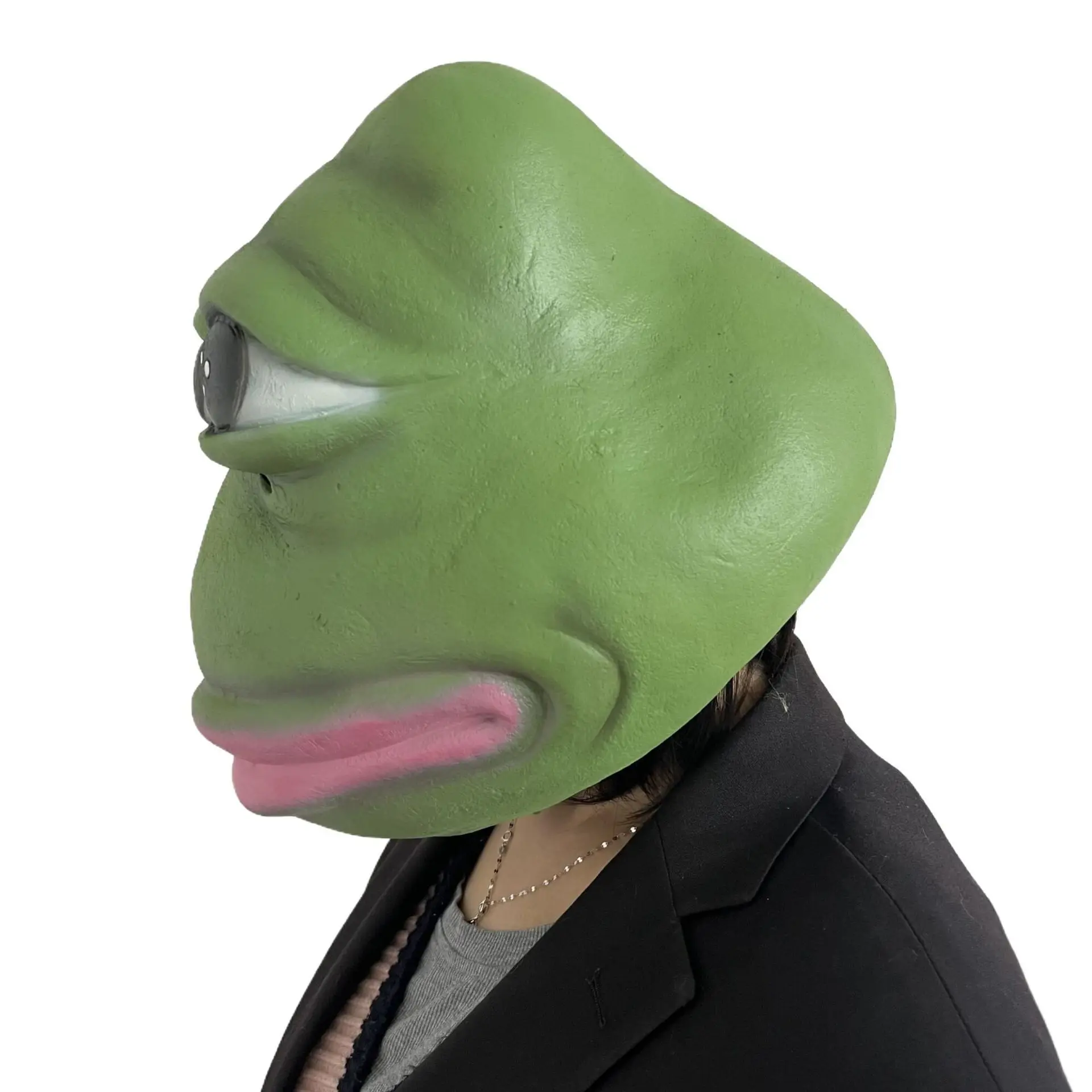 Lustige Frosch-Latexmaske Realistische Tierkostüm-Maske, Urkomisches Halloween-Verkleidungs-Accessoire – Detail 3