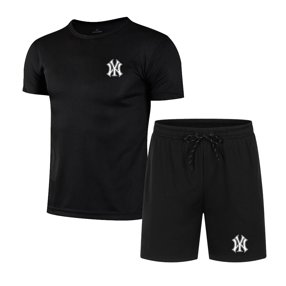 

2024 New Trendy Summer fashion Men's Sweatsuit Set Sportsuit Printed Casual Short Sleeve T-shirt Suit