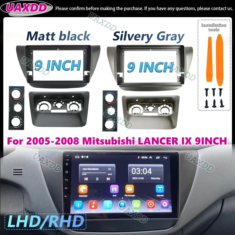 2 Din coche para 2005-2008 Mitsubishi LANCER IX 9 pulgadas Android Kit de marco panel cable reproductor de arnés de vídeo tablero multimedia MP5