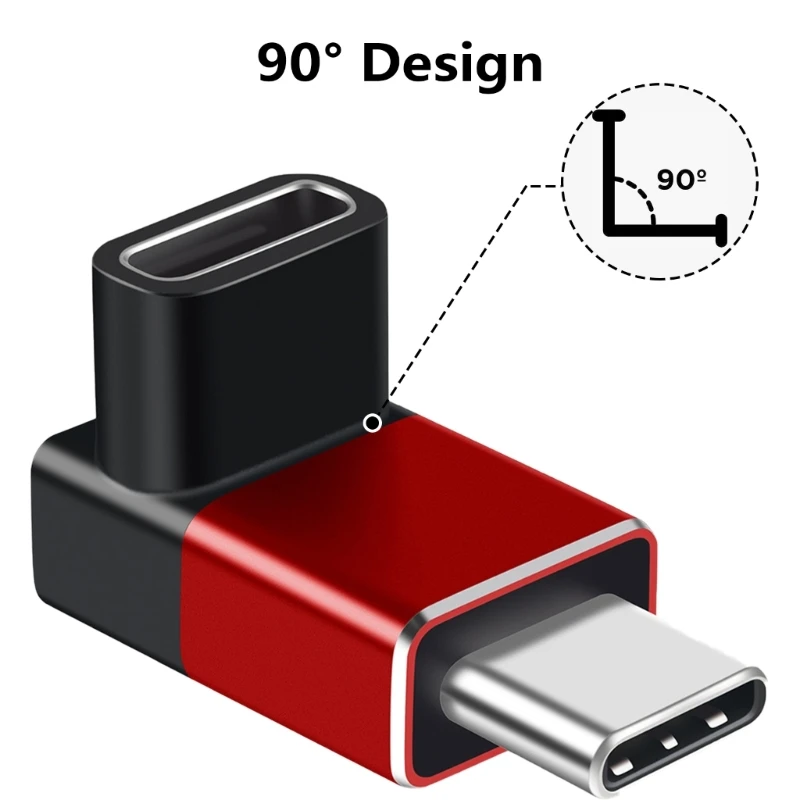 USB PD240W 8K 60Hz ขั้วต่อเครื่องชาร์จข้อศอก 40Gbps อะแดปเตอร์ USB C 90 องศา