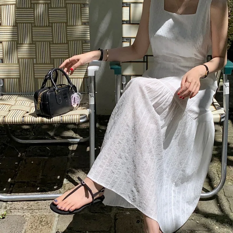 เดรสยาวทรงสี่เหลี่ยม คอปก แขนยาว แต่งลายดอกไม้ ดีไซน์เก๋ไก๋ สไตล์ฝรั่งเศส เหมาะสำหรับฤดูใบไม้ผลิและฤดูร้อน