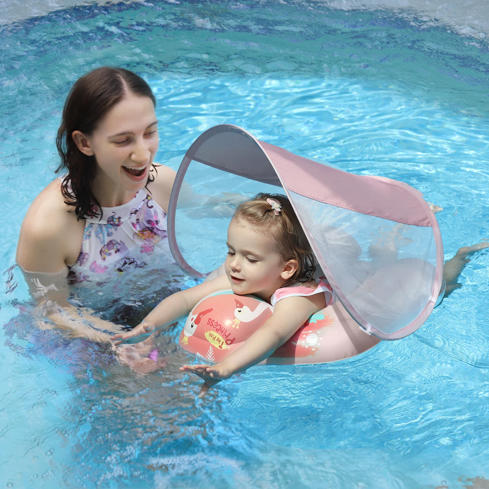 Swimbobo, nuevas actualizaciones, malla más seguridad, asiento con ventilación suave, bolsillo para bebé, natación inflable, anillo flotante para niños, círculo, juguetes de verano