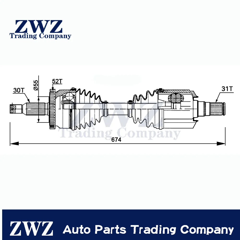 Для Hyundai Santa Fe передний левый приводной вал 49500-2W000 495002W000