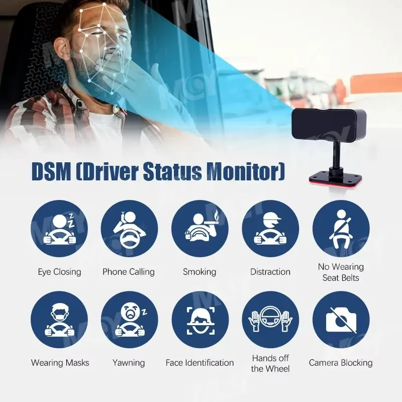 Hot Sale 10.1 Inch 8 Channel ADAS DSM BSD Blind Spot 360 Degree 3D Surround View AI Camera MDVR Touch Screen Monitor DVR for