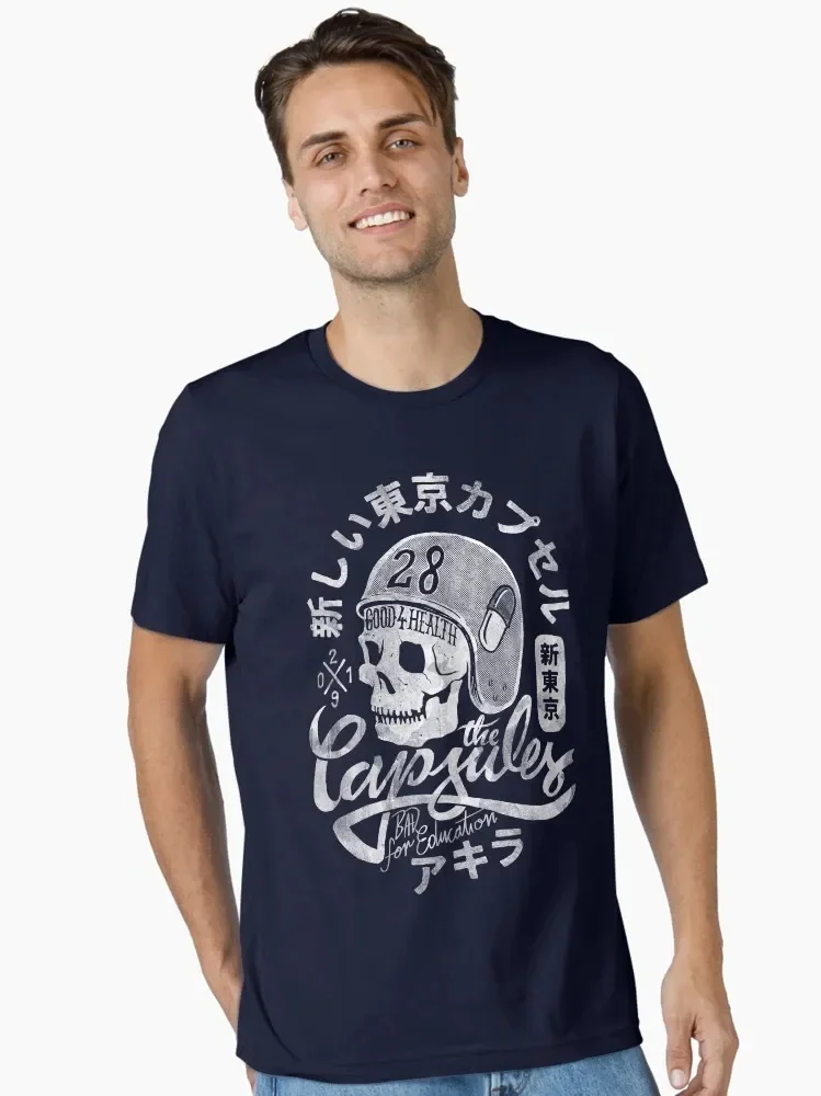 

Street - Fashion - and - Punk - Fan's Crew Neck T - Shirt Featuring A Cool Skull - Helmet Motif Print New Arrival Tee S-4XL