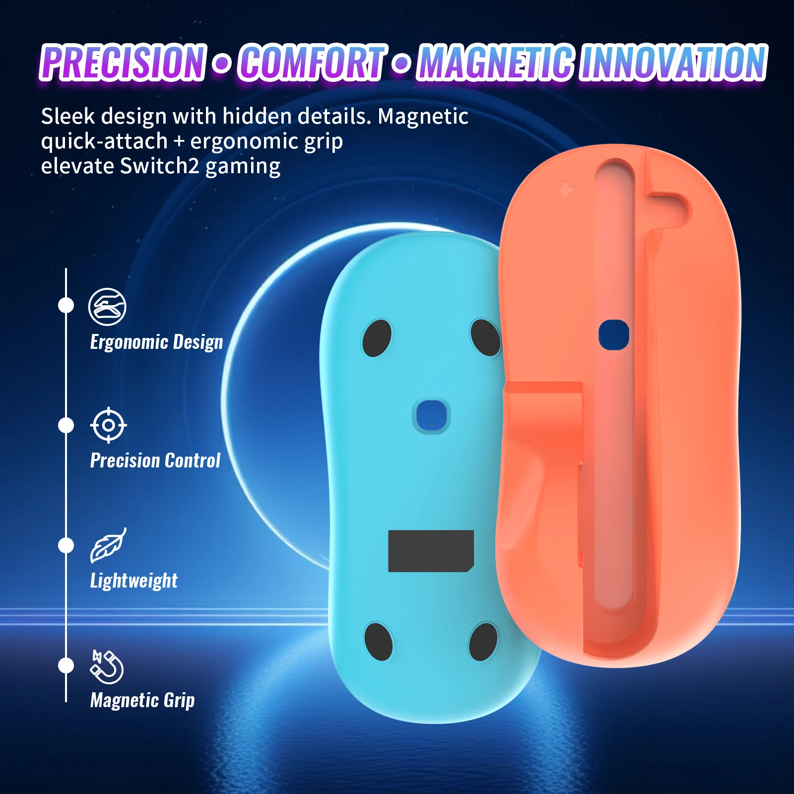 Set Alas Mouse dan Mouse Portabel untuk Switch 2 Joy-Con Aksesori Gaming Pengendali Kecil Kiri dan Kanan