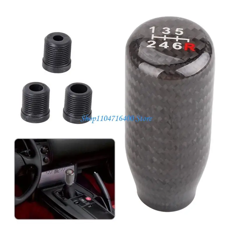 

y1gd Universal Carbon Fiber Shift Knob Balls Racing 5/6 Speed Gear Shift Shifter Knob for Head Manual Car with Ada