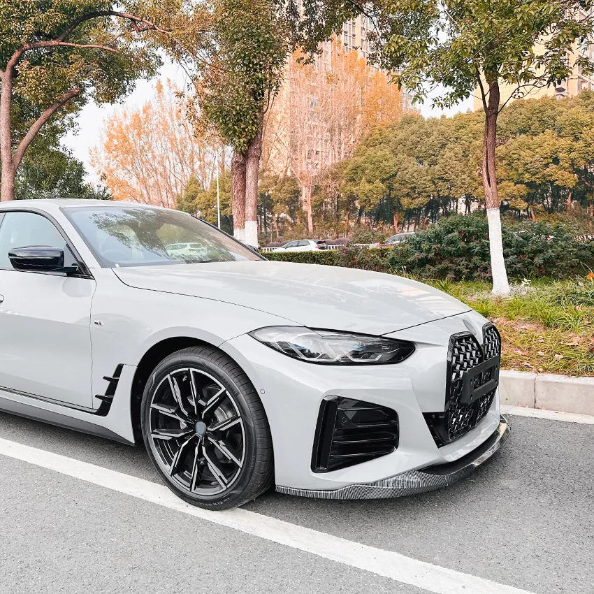 FOR BMW 4 Series G26 four-door car three-stage front lip ABS bright black front shovel front spoiler car surround accessories