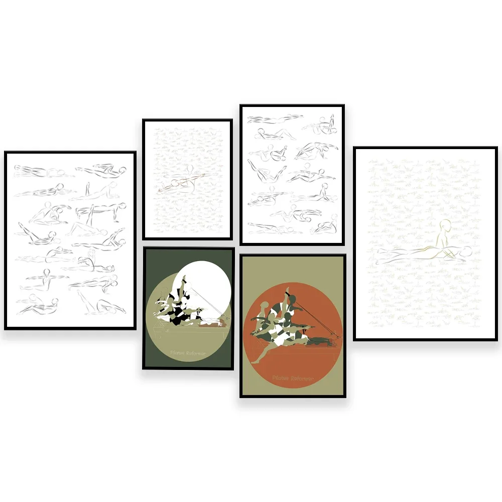 Pilates-Drucke, Pilates-Posen, Deko-Poster für Pilates-Studios, Geschenke für Pilates-Liebhaber