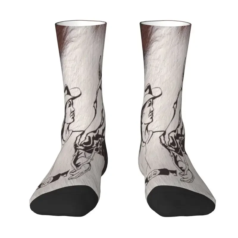 Cool Horse Cowgirl Western Cowhide Cow Hair Socks Women Men Warm 3D Printing Animal Texture Sports Football Crew Socks