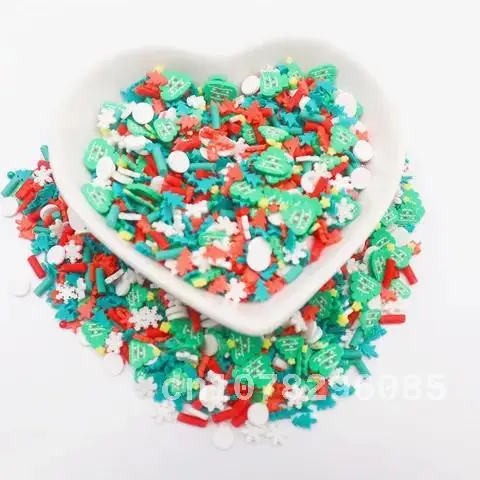 

Christmas Clay Slices, Mixed Xmas Series, Soft Clay, Fake Sprinkles, Polymer, DIY Nail Art, Handmade Accessories, 50g