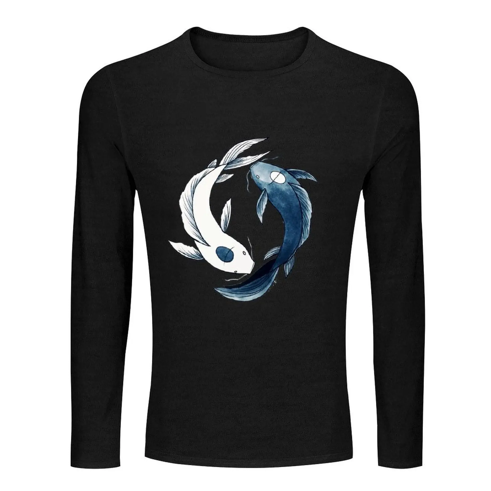 Tui and La - Yin & Yang Koi Long T-Shirt t shirt man boys white t shirts t-shirts man Men's t-shirts