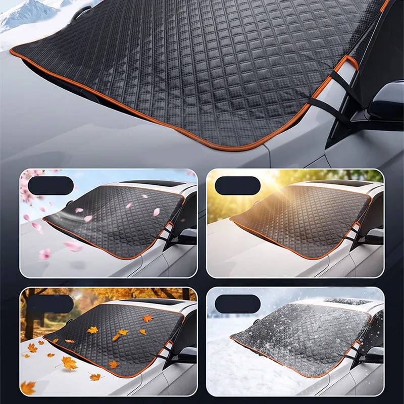 Auto-Windschutzscheiben-Schneeabdeckung, Winter-Wasserdichte Windschutzscheiben-Schneeschutz-Sonnenschutz-Abdeckung, Universal für SUV/Limousine – Detail 6