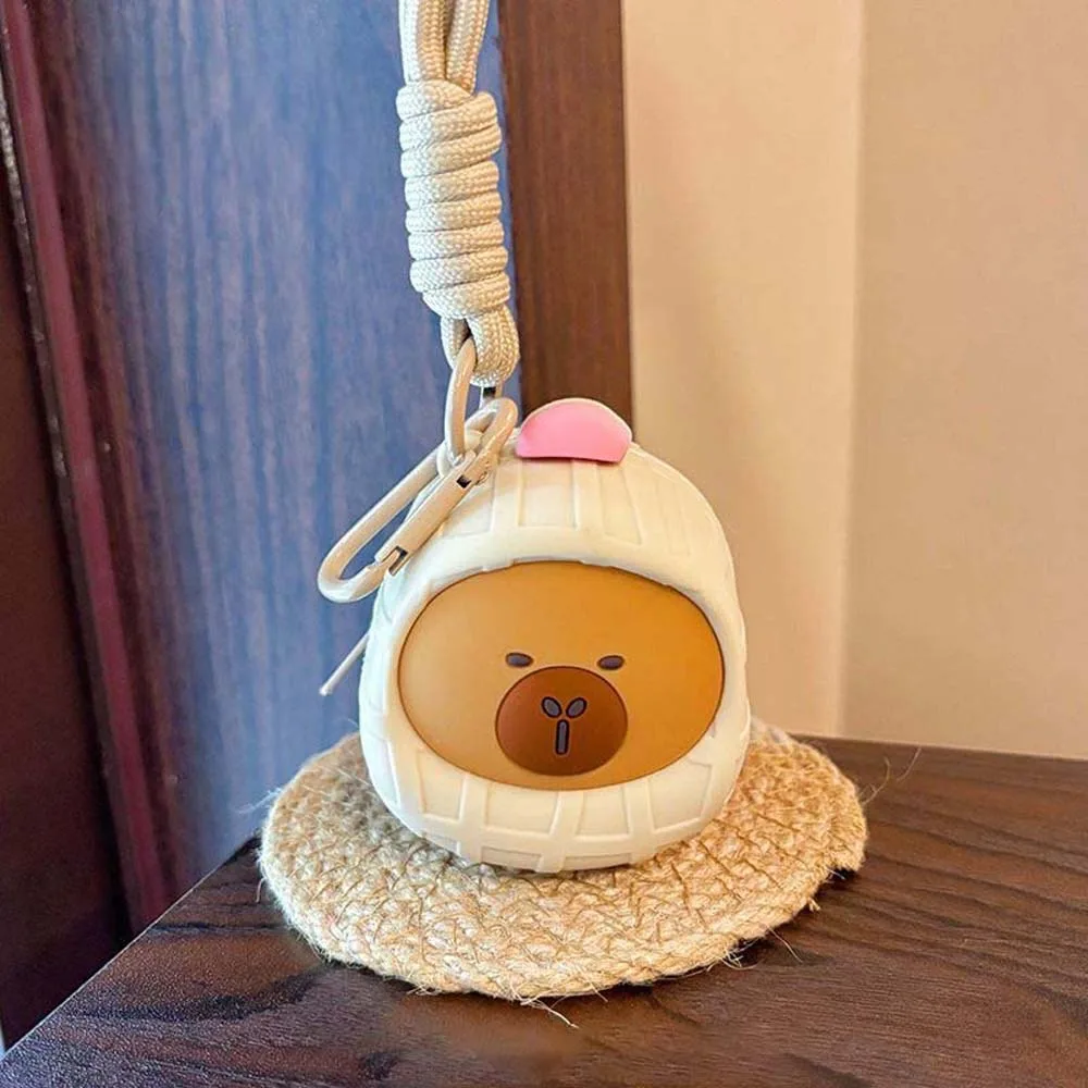 

Portable Vegetable Capybara Pouch Cartoon Waterproof Round Silicone Coin Purse Mini Soft Hanging Rope Storage Bag Car Key