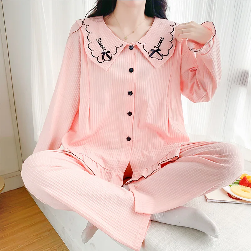 Pure Cotton Maternity Nursing Sleepwear Sets Postpartum Mother Breastfeeding Pajamas Pants Pregnancy Home Lounge Wear