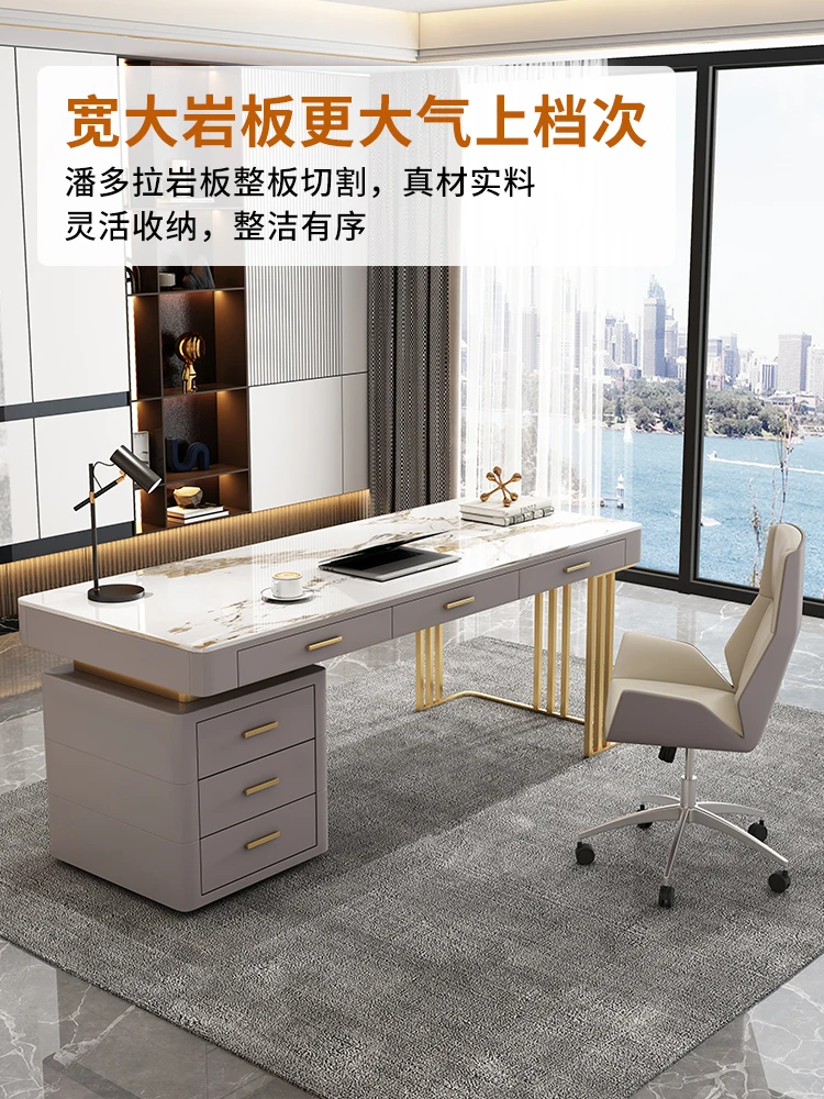 

Light luxury rock board desk Modern computer desk simple boss desk simple work table Bedroom writing desk