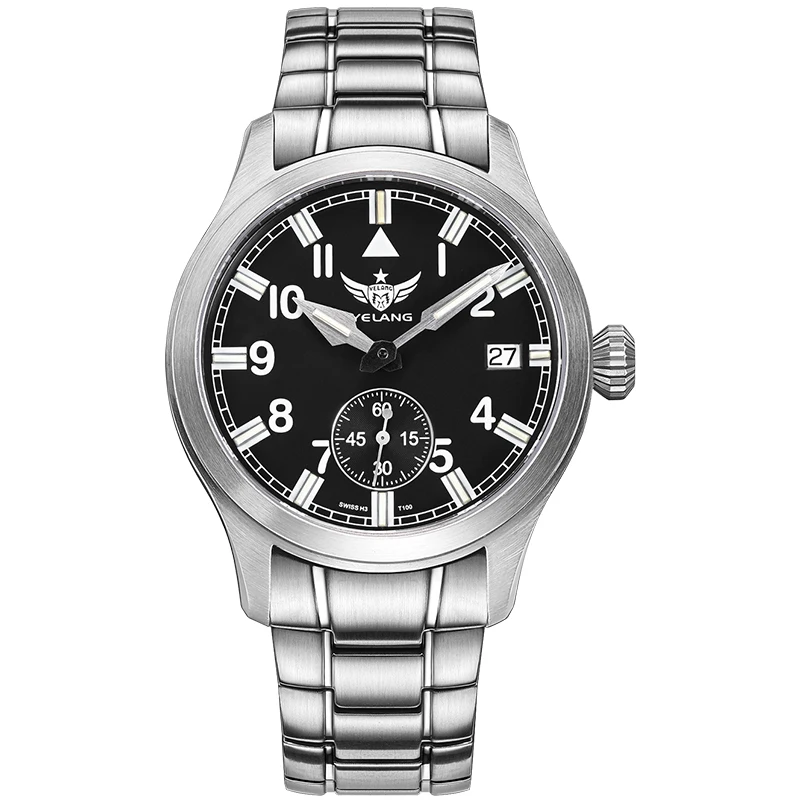 Yelang Men Pilot Watch 42mm Sport Military Quartz Wristwatch Luminous Tubes 10ATM Waterproof Sapphire Mirror VL58 Mov