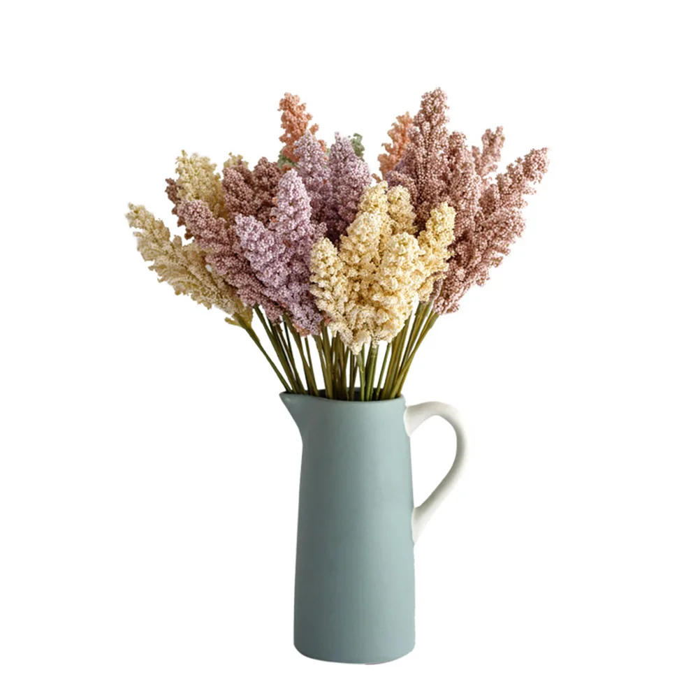 

2 Bouquet Natural Artificial Flower Faux Plants Indoor Outdoor Stalks Flowers for