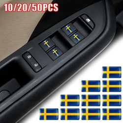 10/20/50PCS Epoxy Sweden Flags Sticker Car Interior Decoration Decal for VOLVO S40 S60 S90 XC40 XC60 XC70 XC90 V40 V60 V70 Badge