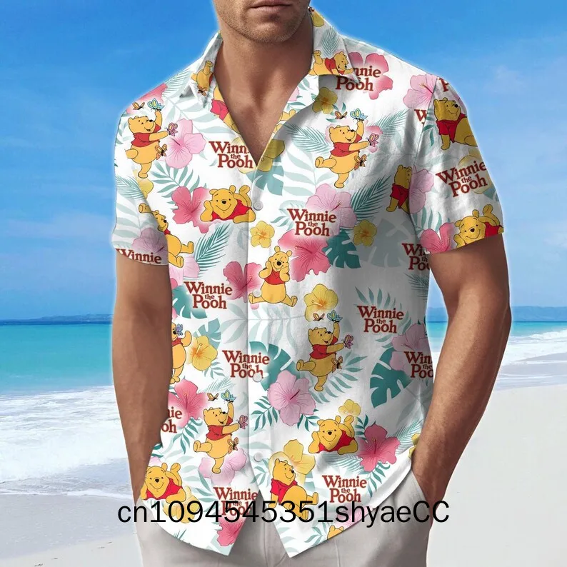 Winnie The Pooh Aloha Button Shirt, Pooh Bear Shirt And Shorts, Disneyland Trip Men Shirt, Magic Kingdom Summer Shirt, Disney Sh