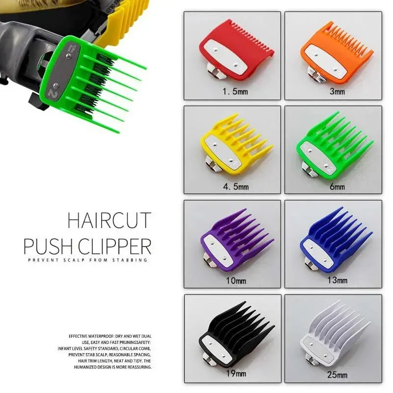 Profissional Barber Hair Clipper Guia Pentes, Wahl Trimmer Anexo, Corte de cabelo Pente Limitado, Ferramentas Salon Haircut, 8Pcs por conjunto