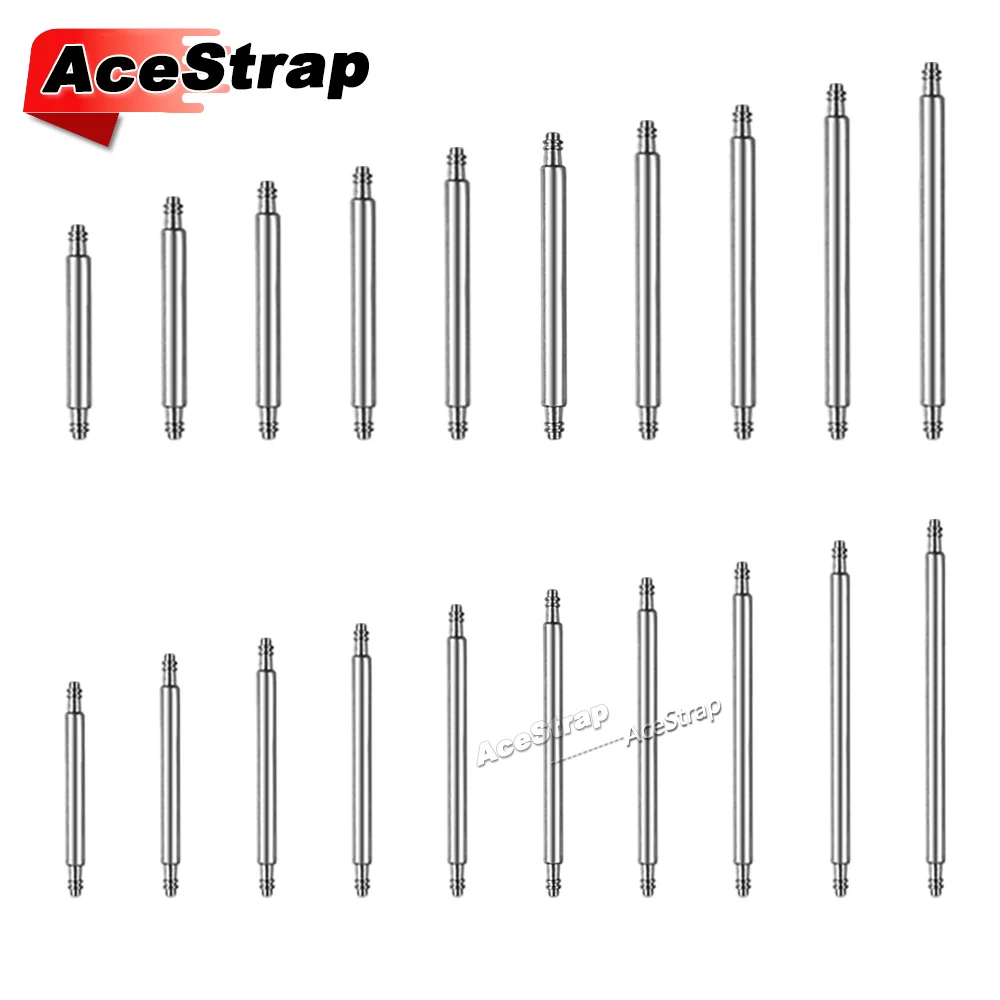 20 قطعة الفولاذ المقاوم للصدأ حزام (استيك) ساعة الربيع القضبان 1.5/1.8 مللي متر قطر ربط دبابيس أداة اكسسوارات 12/14/16/19/21/24/26 مللي متر 18 مللي متر 20 مللي متر 22 مللي متر