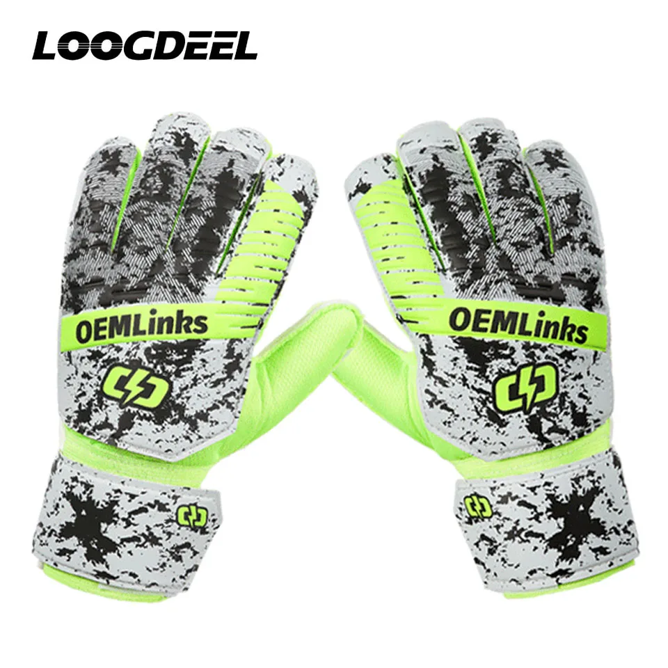 

Loogdeel 1 пара футбольного оборудования для взрослых и детей, профессиональные спортивные тренировочные вратарские перчатки для мальчиков, противоскользящие защитные перчатки для пальцев
