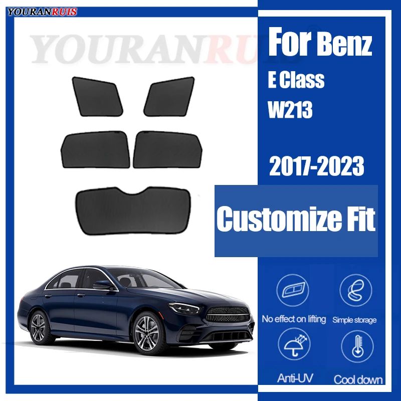 

For Mercedes Benz E Class W213 2017-2023 Magnetic Customized Car Windows Sun Shade UV Protection Children Car Curtain Mesh
