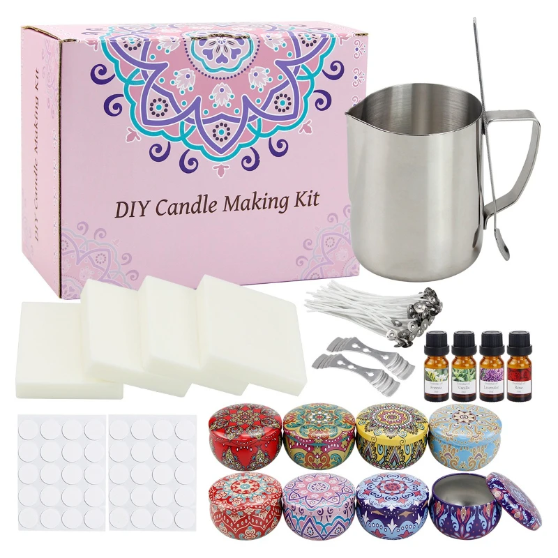 

DIY Candle Making Kit,for Adults Tyro Include Soy Wax,Candle Tins,Wicks,Essential Oils,Creative Handmade Candle Making Supplies