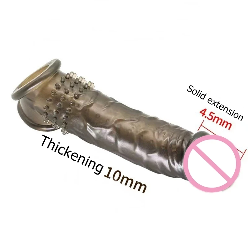 20cm Penis Dick Sleeve Erotic Sex Toy for Men Extension Enlarge Cock Delay Ejaculation Granule Clitoris Stimulate Male goods 18