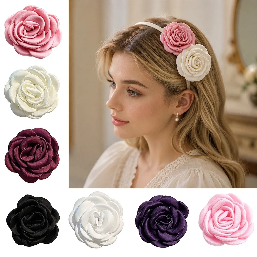 New Rose Memorial Black Brooch Black Satin DIY Handmade Badge Pin Souvenir Chest Decoration Flower Brooch Clothing Decoration