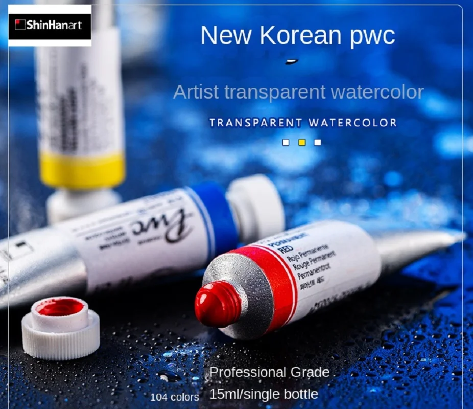 SHINHAN Artist Watercolor Paint PWC Series 104 Colors Transparent aquarelle Professional Painter Drawing acuarela Art Supplies