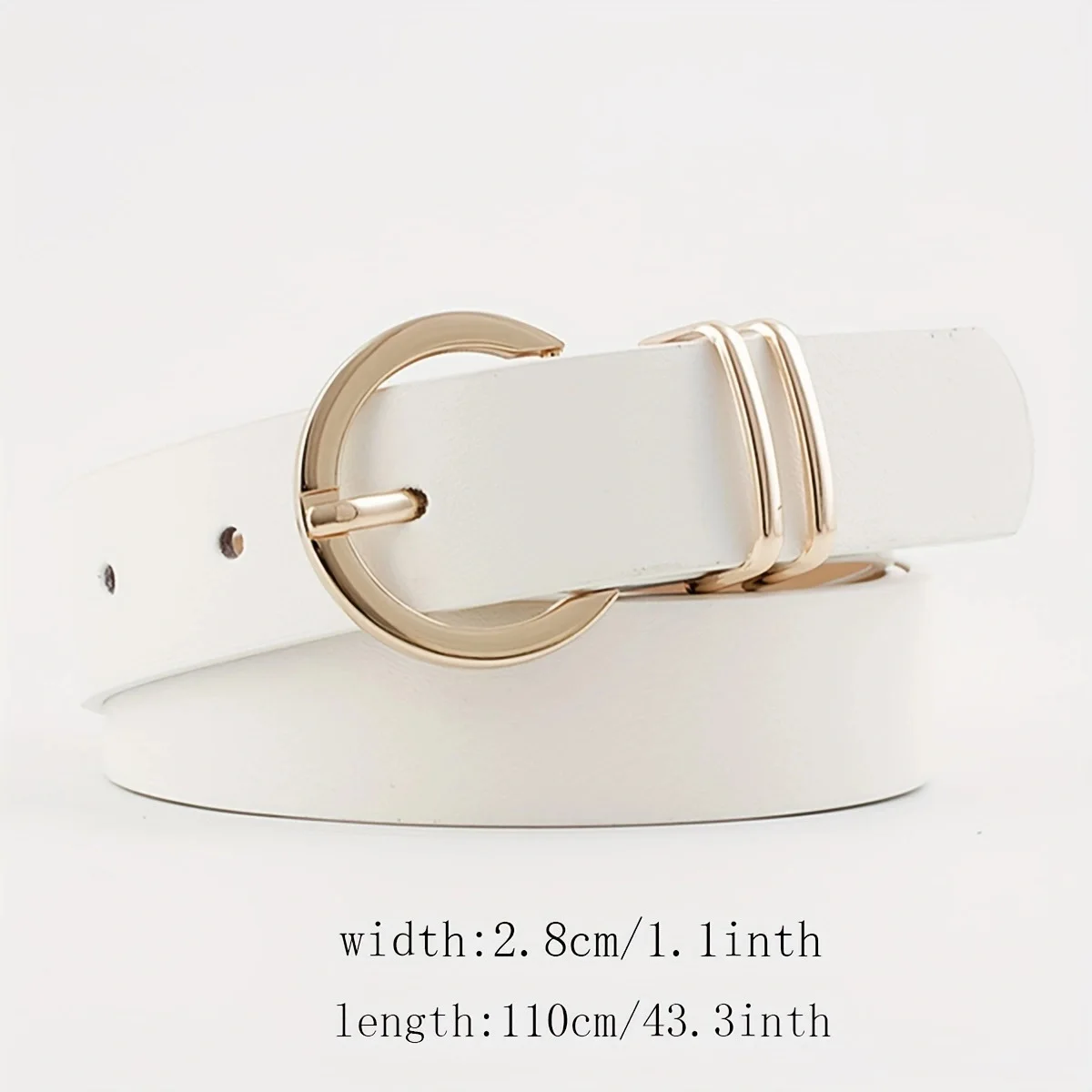 Sabuk Pinggang Wanita Model Gesper Ganda Kasual Eropa Amerika untuk Celana Jeans, Celana Jas, Universal, Gesper Persegi Kasual, Dekorasi Ramping