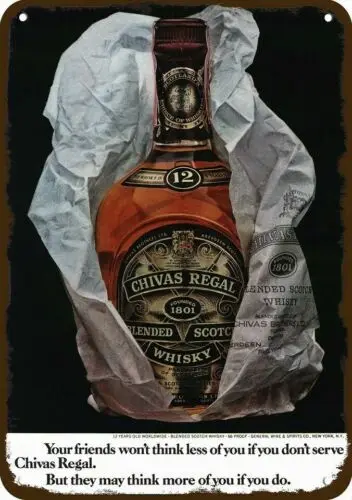 1p,1971 CHIVAS REGAL Whisky Vintage-Look-Edge ****DECORATIVE REPLICA METAL SIGN****