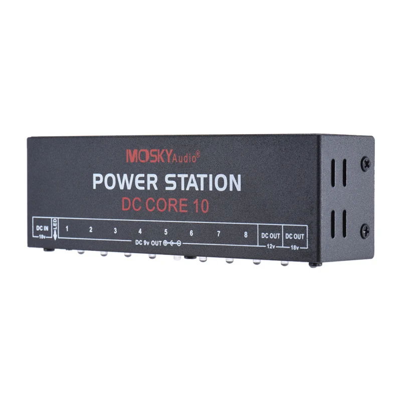 MOSKYAudio Mini Power Supply Station 10 Isolated DC Outputs for 9V 12V 18V Guitar Effect with Power Cables