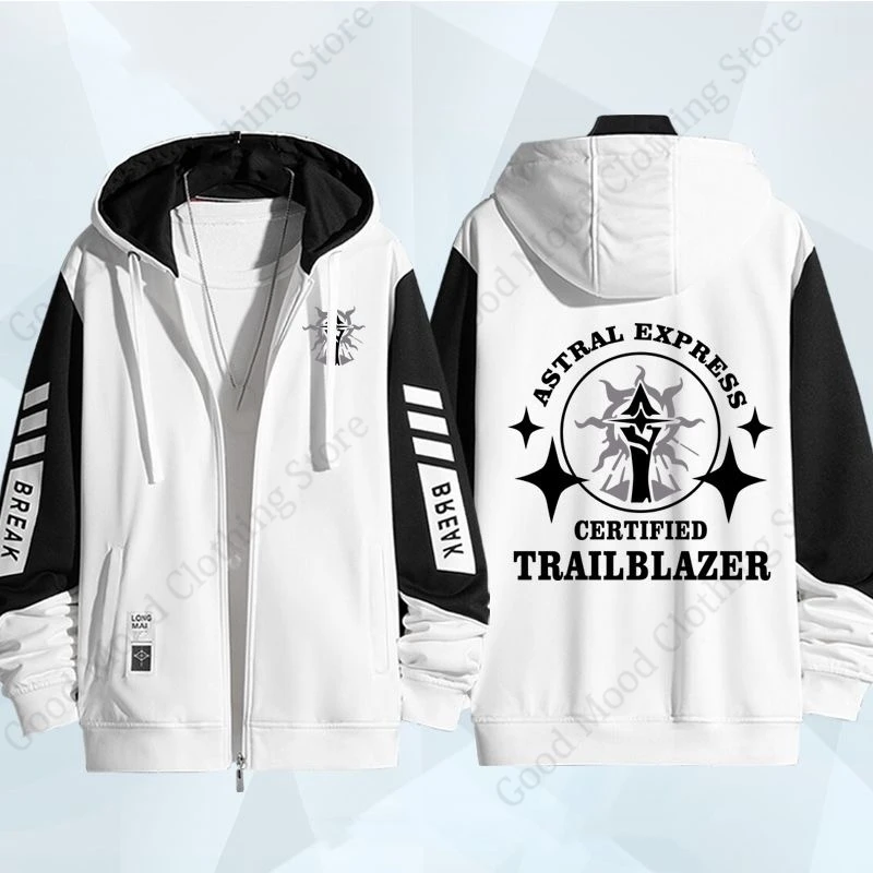 Honkai Star Rail Astral Express Certified Trailblazer Zip‑Up Hoodie Fashion Anime Game Casual Jacket Autumn Thick Sweatshirt