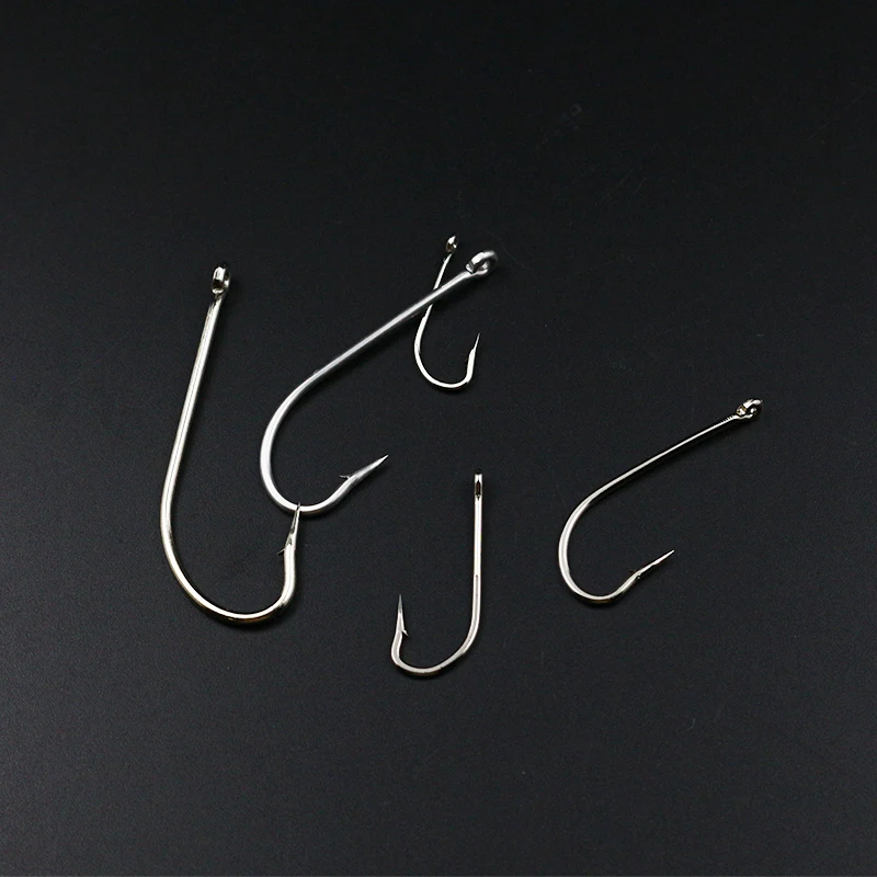 Hot 30PCS/Pack 8#4#2#1/0 3/0 Fly Tying High Carbon Steel material Saltwater fly hook silver saltwater streamer fly fishing hooks