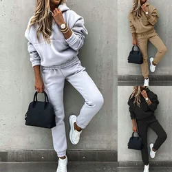 2 Piece Set Women Tracksuit Hooded Sweatshirt Pants Sets Long Sleeve Tops Suit Fashion Female Outfit Sportswear Hoodies Set