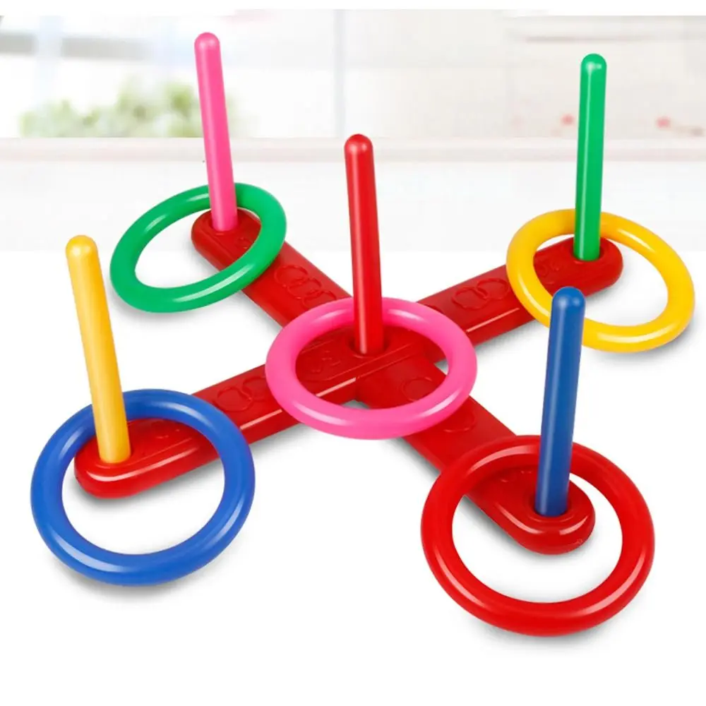 5 Rings Ring Throwing Game Parent-child Interaction Coordinate Skill Children Ferrule Toys Cross Montessori Toys