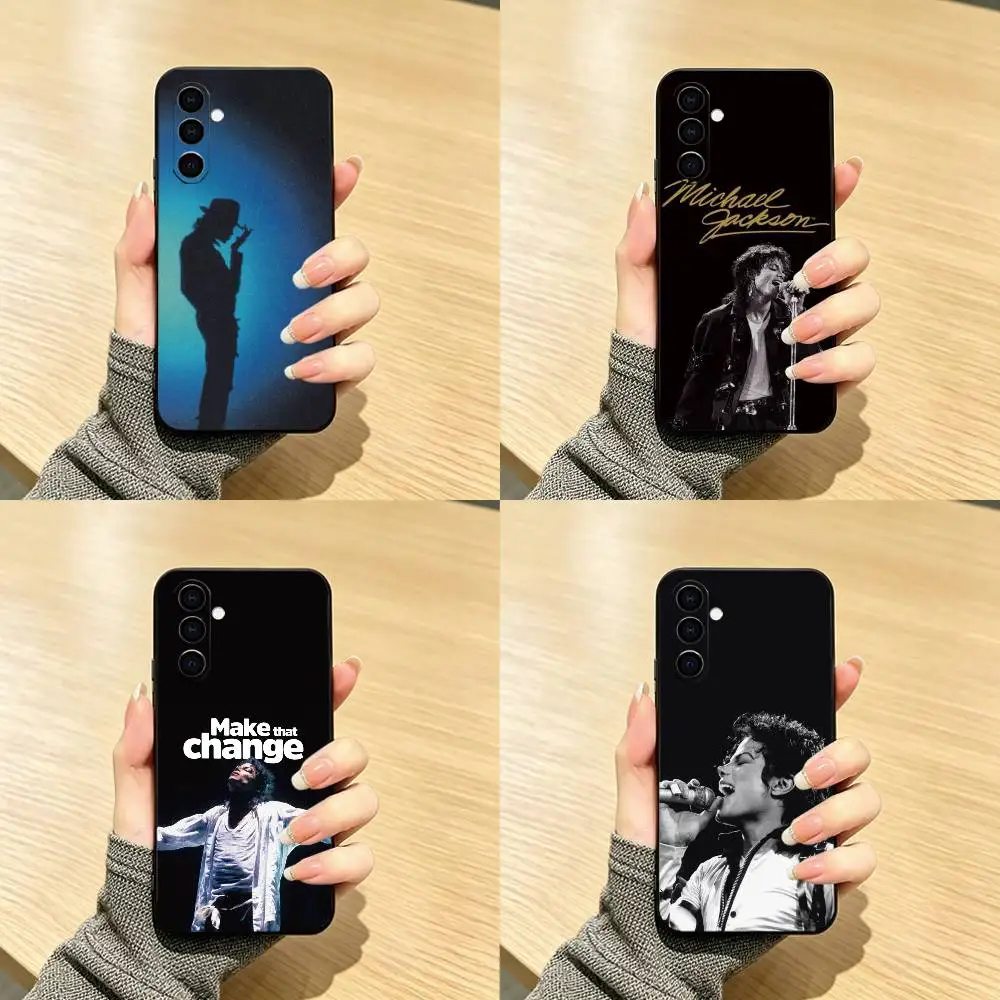 King of Pop -Michael-J- Jackson  Phone Case For Samsung Galaxy A73,A72,A71,A70,A53,A52,A51,Others Soft Black Cover
