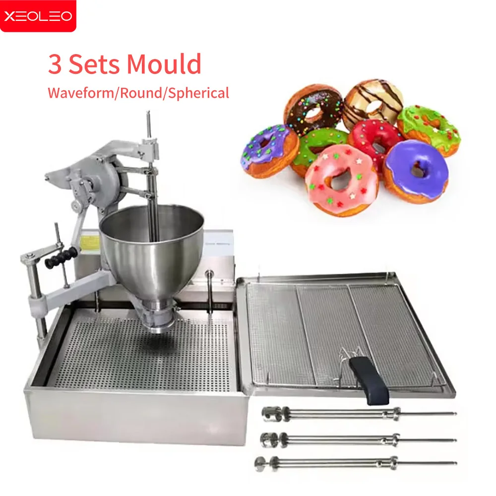 XEOLEO Commercial Donut Maker 3000W Electric Cake Doughnut Maker Mochi Maker Could Produce Waveform/Round/spherical 3 Types