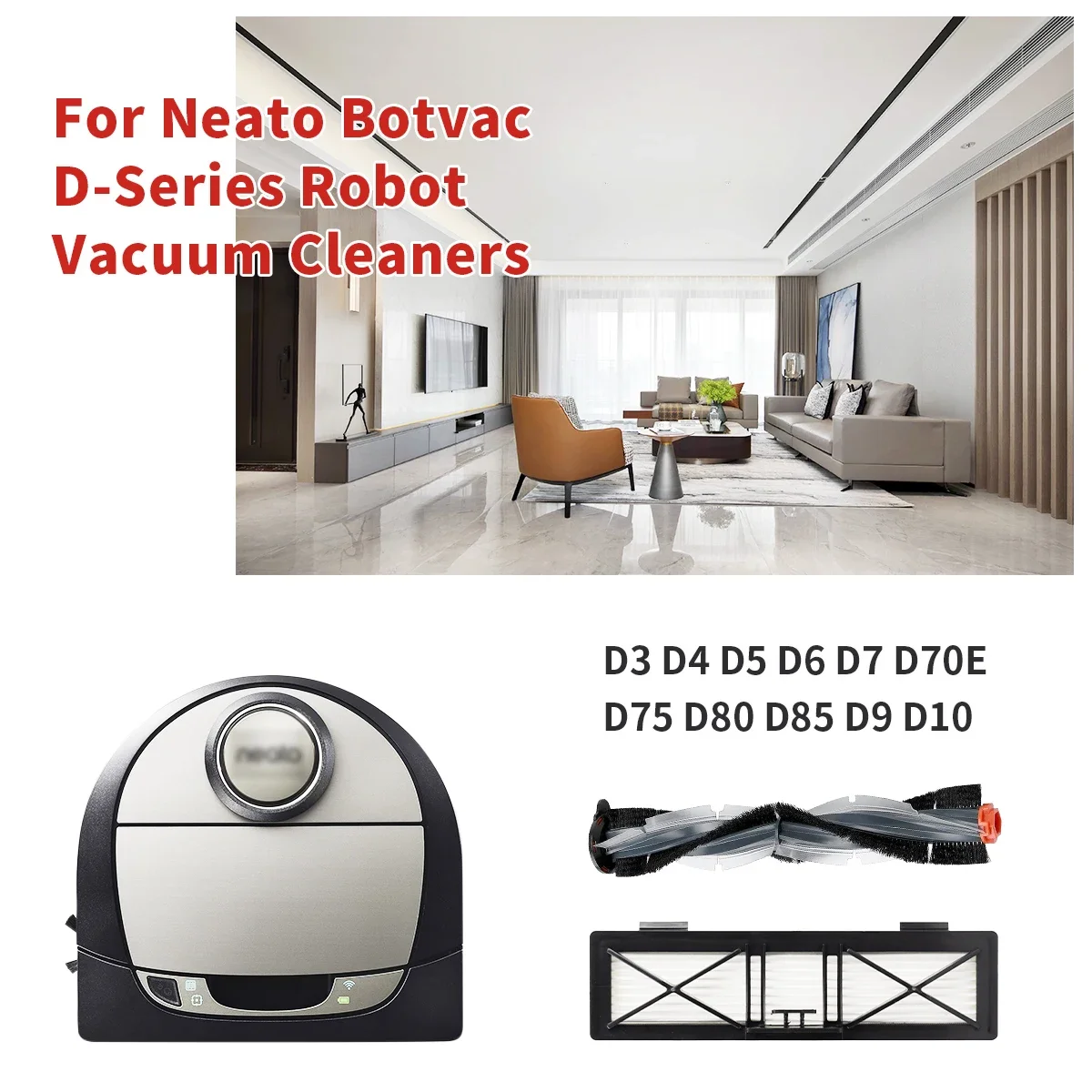 Roller main brush Filter For Neato Botvac D3 D4 D5 D6 D7 D75 D80 D85 Connected D series robot vacuum cleaner Replacement parts