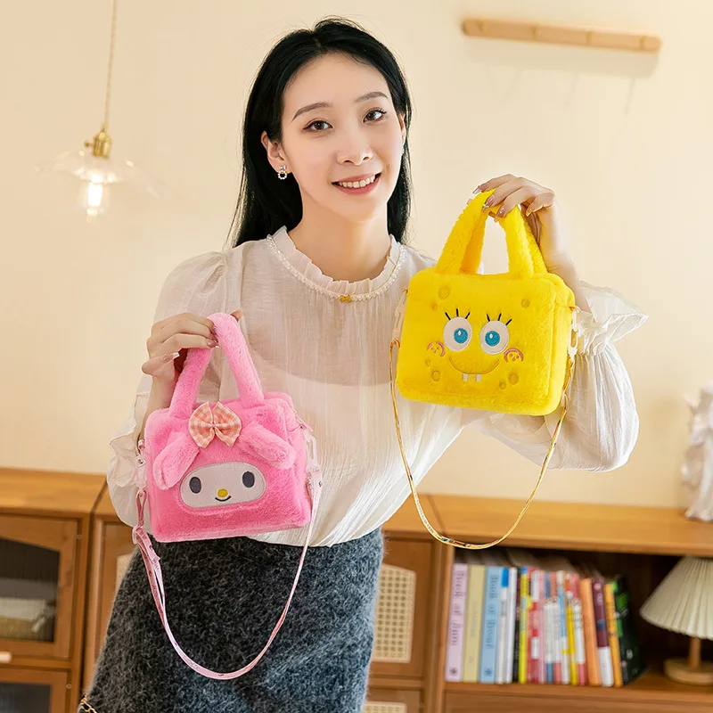 Bolso de hombro pequeño de oso hamburguesa desmontable creativo, bolso bandolera de muñeco de peluche Pochacco, monedero para niña, regalo de cumpleaños y Navidad