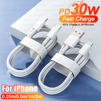 30W PD USB Type C Fast Charger Cable For iPhone 15 14 13 12 11 Pro Max XS X XR 8 7 Plus Charging Cable For Apple iPad Data Line