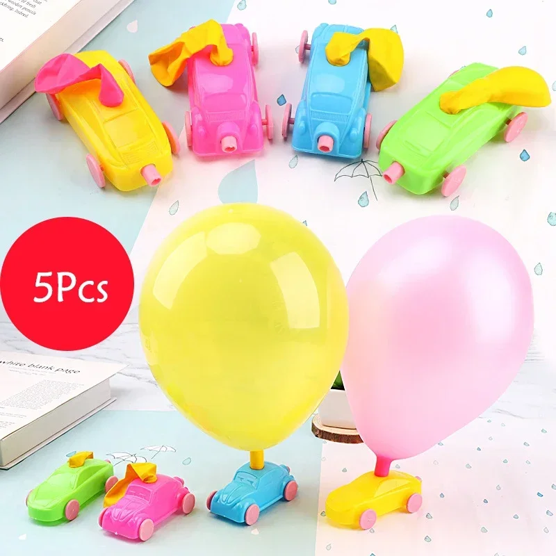 5 uds DIY globo de retroceso coche niños ciencia experimento juguetes educativos para niños recuerdos de fiesta de cumpleaños relleno piñata bolsa de regalos