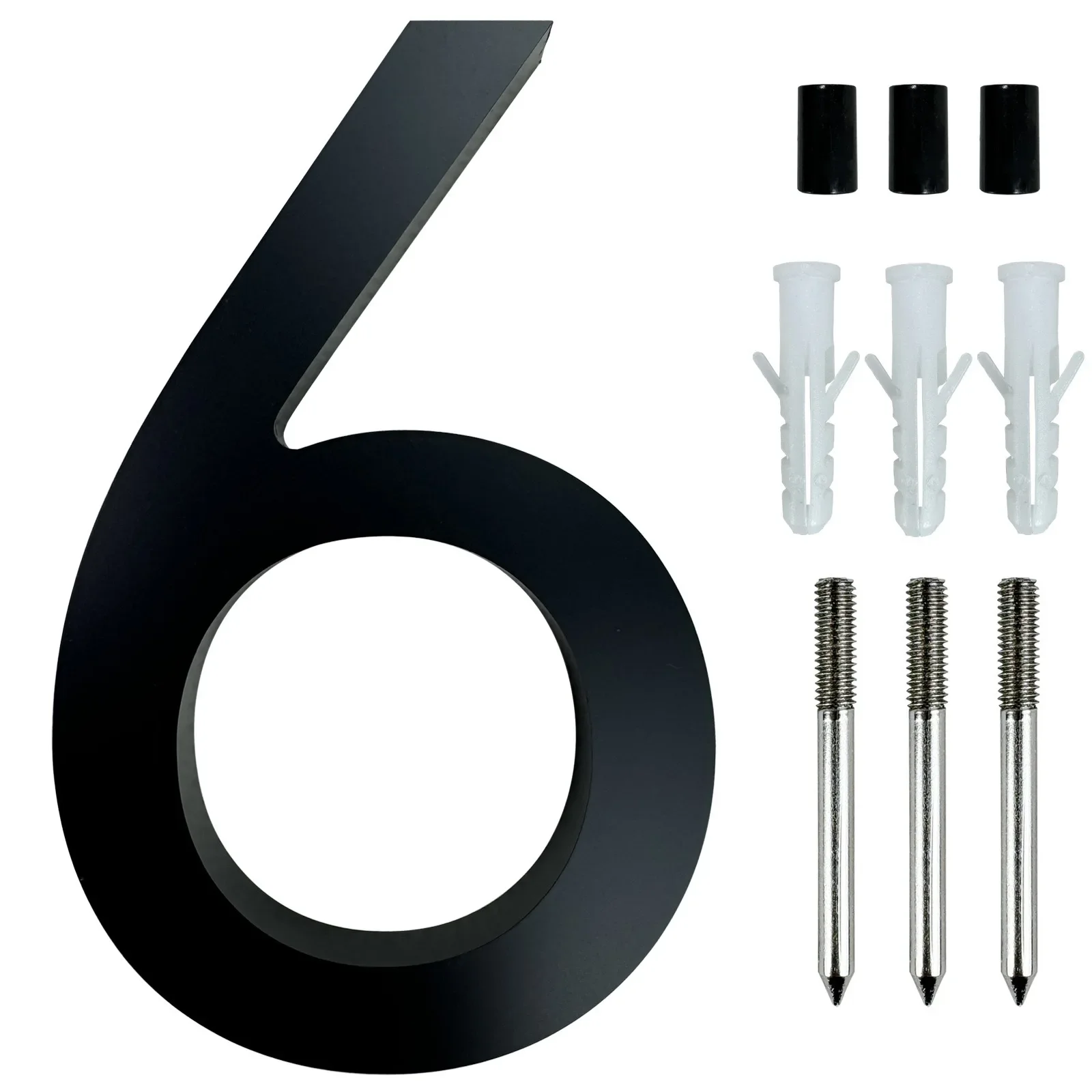 30 cm groot huisnummer voor buiten - 12 inch modern zwart zwevend adresbordnummer voor brievenbus/straat/garage/poort/appartement - afbeelding 1